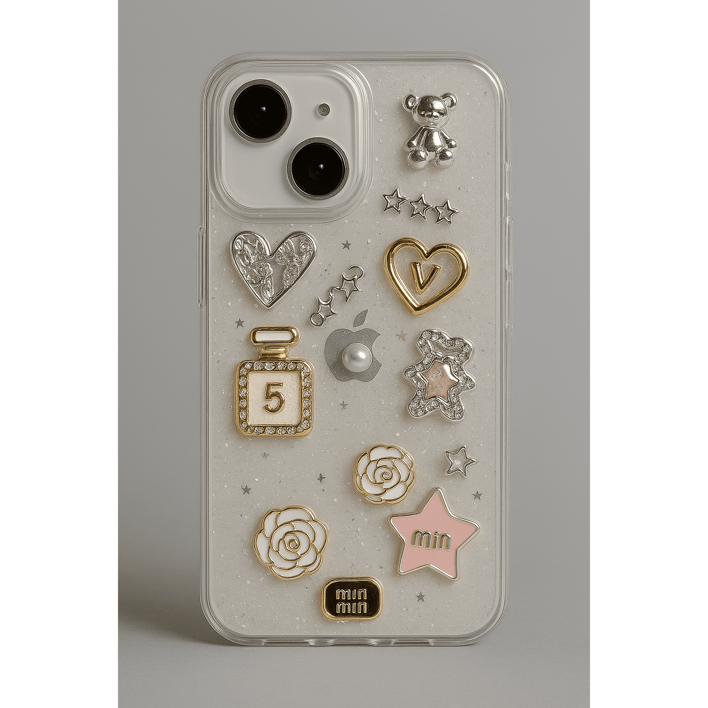 3D Glitter Charms Shockproof Case for iPhone 16