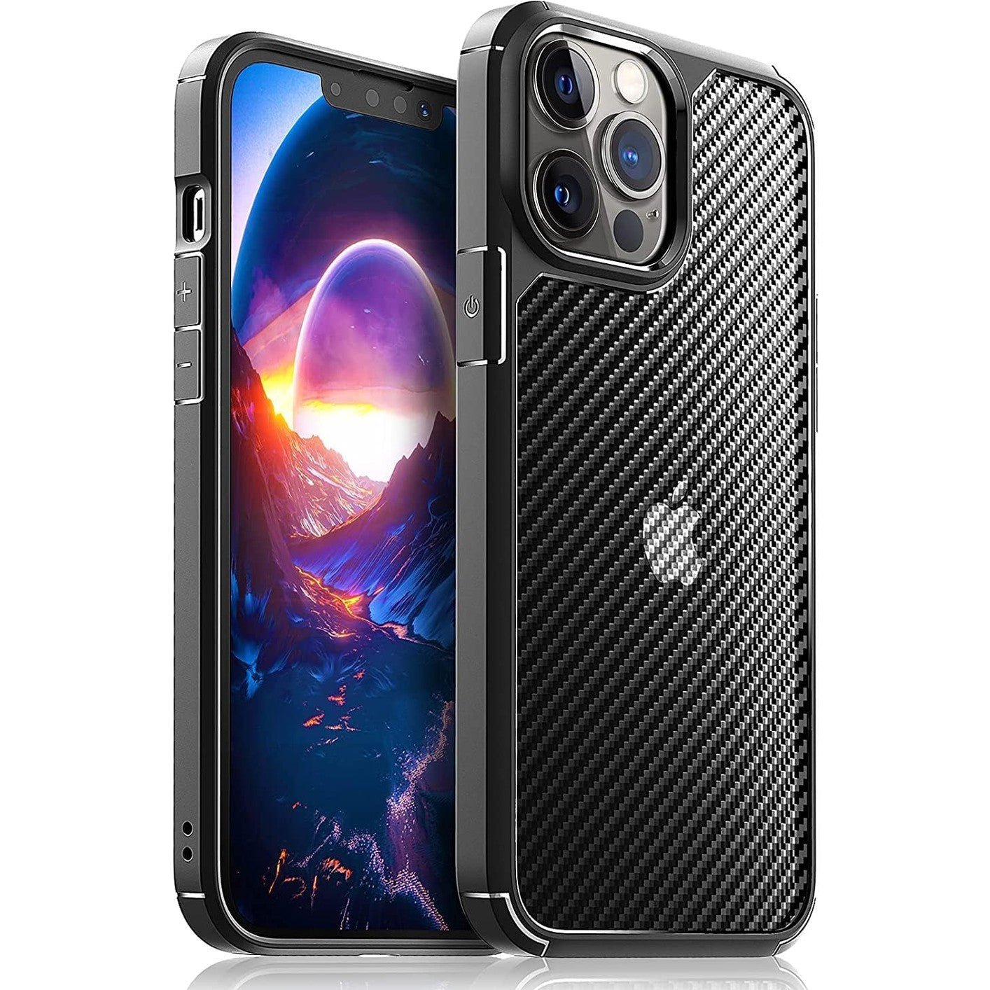 Berlia Carbon Fiber Back Cover iPhone 15 Pro Max Proof Military Grade