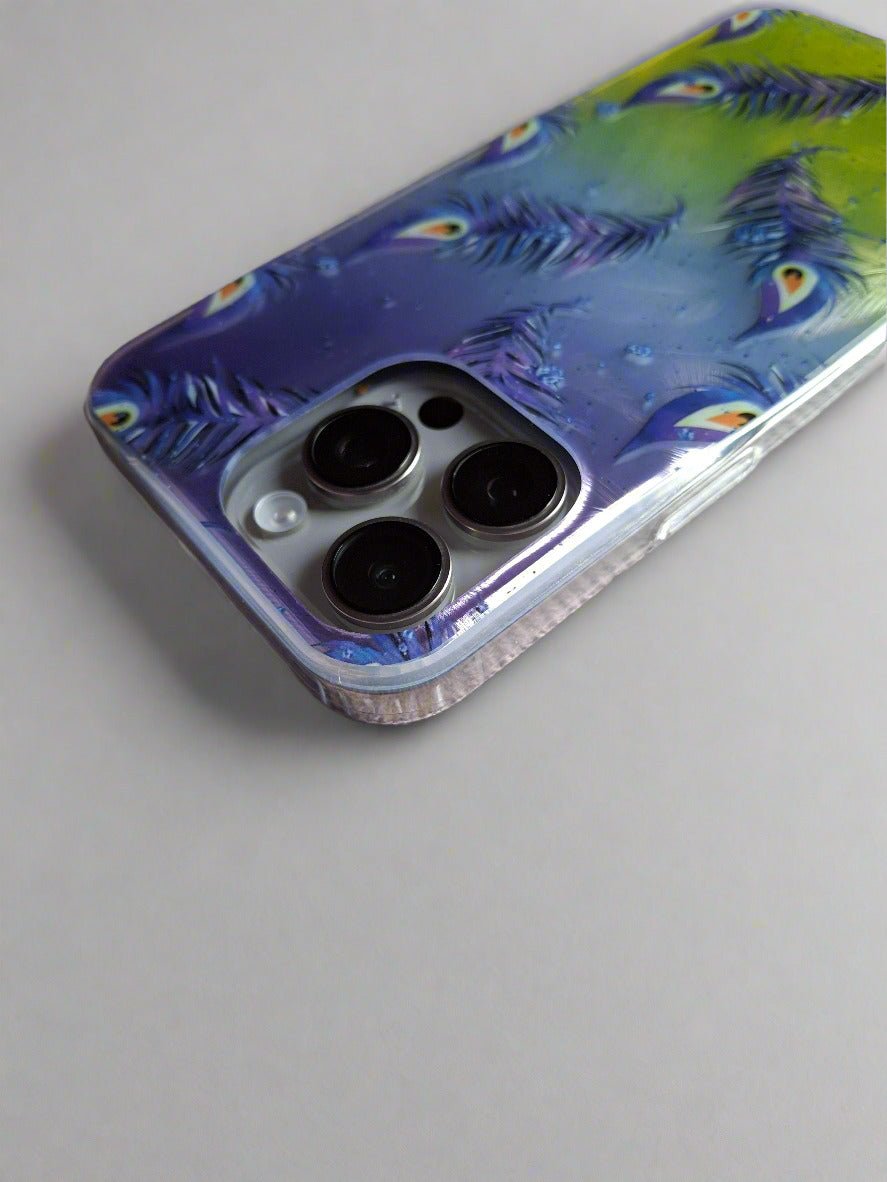 Butterflies Blue Feathers Shell Shockproof Cases for iPhone 16 Pro & Pro Max