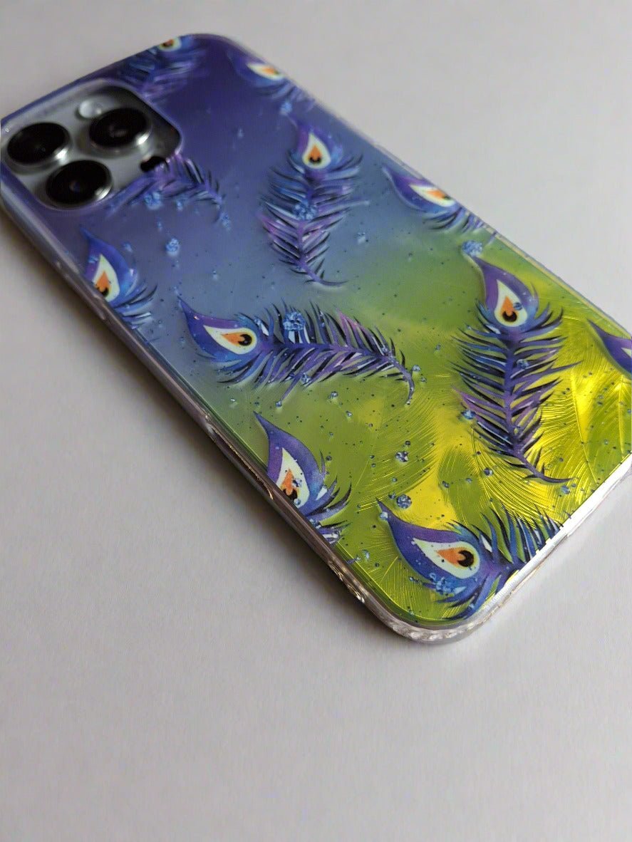 Butterflies Blue Feathers Shell Shockproof Cases for iPhone 16 Pro & Pro Max