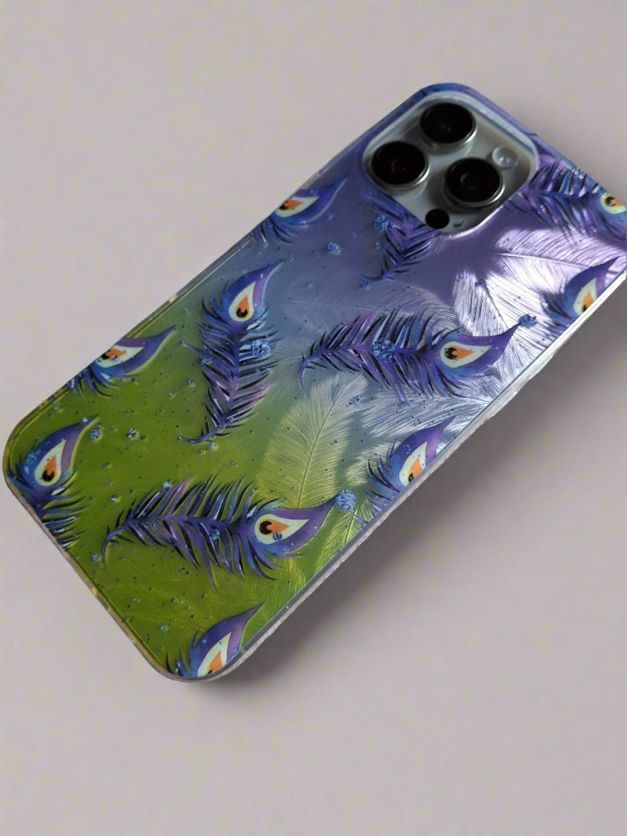 Butterflies Blue Feathers Shell Shockproof Cases for iPhone 16 Pro & Pro Max