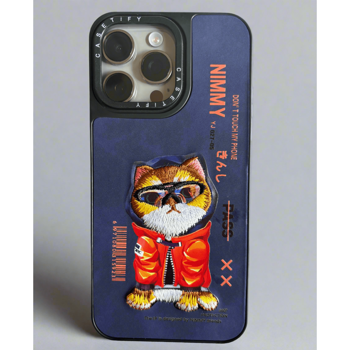 Casetify Nimmy Friends Orange Cat 3D embroidered iPhone case