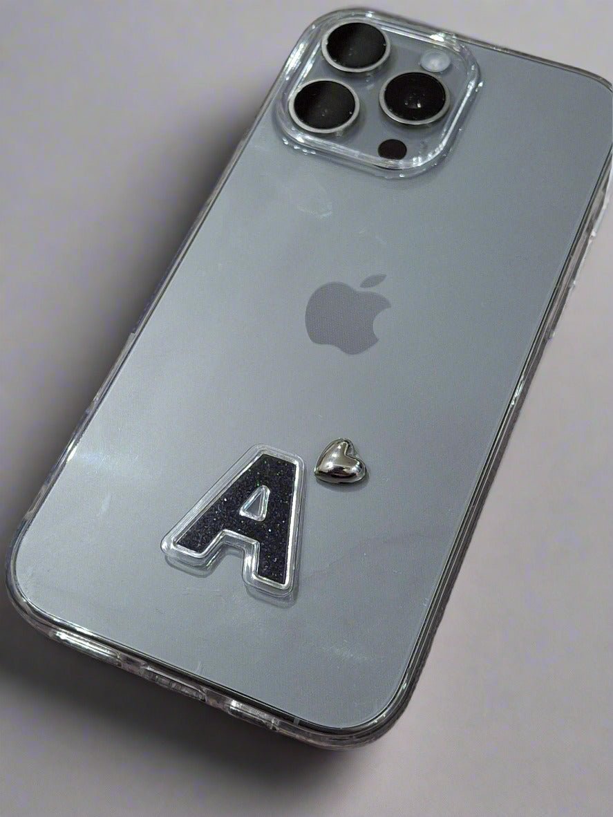 Designer's Collection Tpu Soft Clear Gift Case for iPhone 16 Pro Max Letter & Heart 🖤