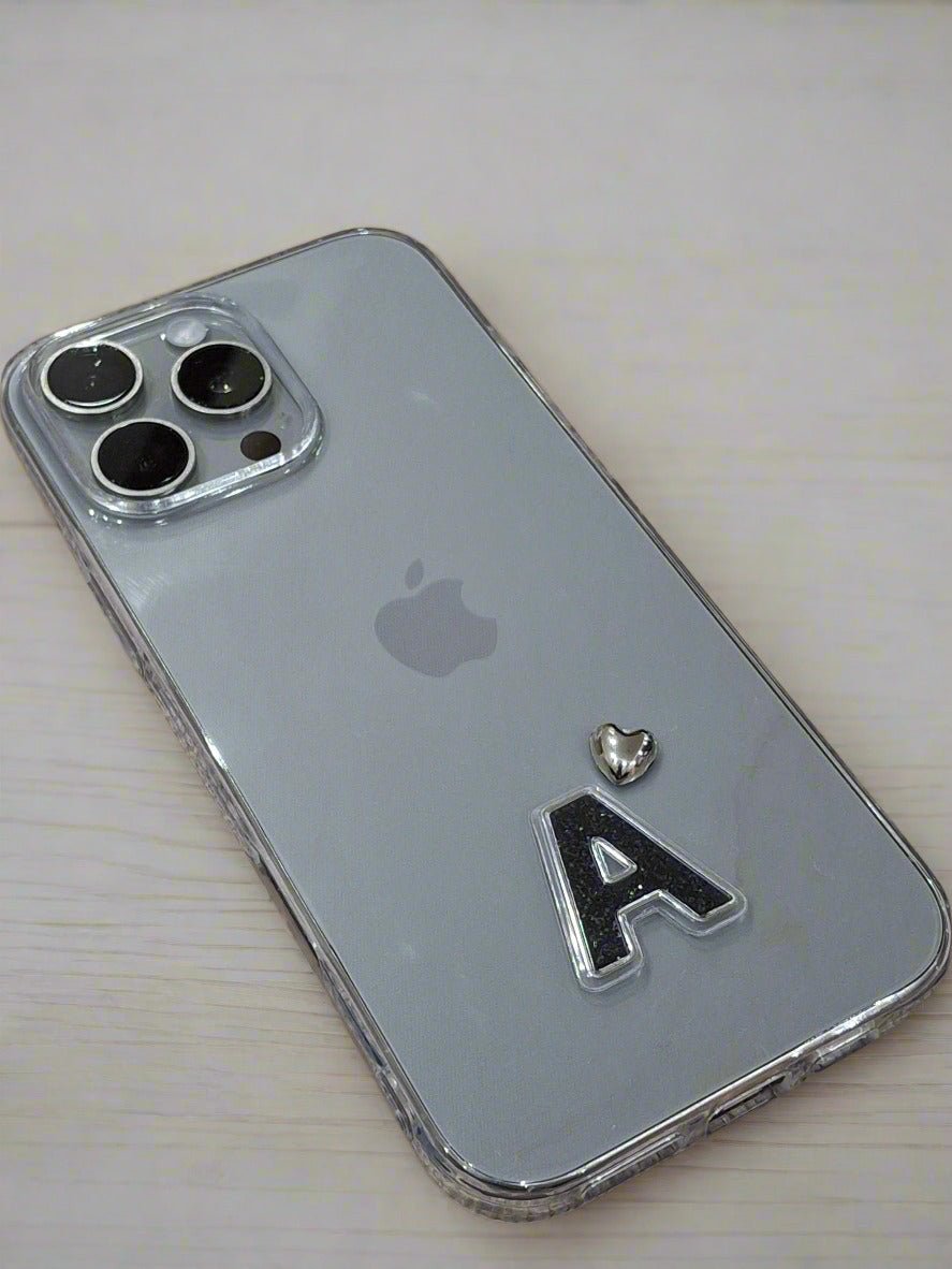 Designer's Collection Tpu Soft Clear Gift Case for iPhone 16 Pro Max Letter & Heart 🖤