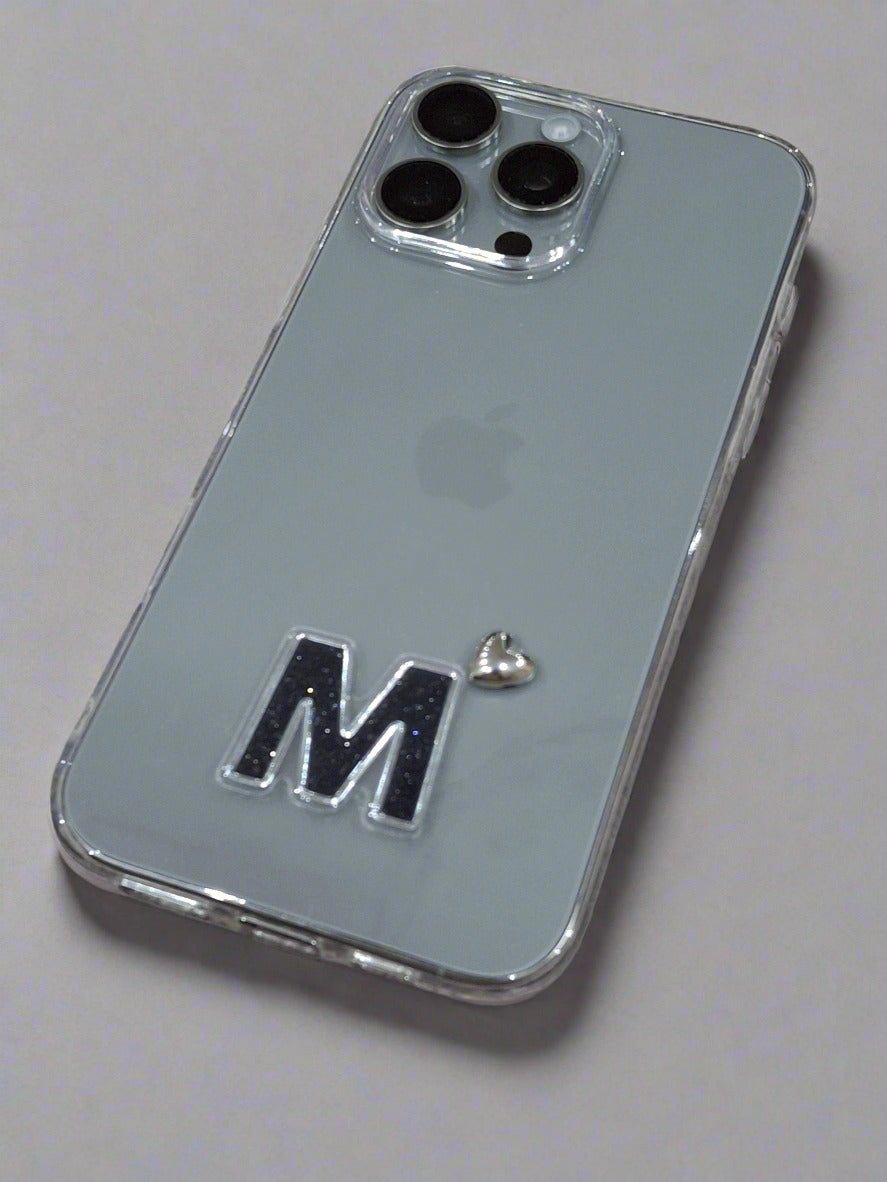 Designer's Collection Tpu Soft Clear Gift Case for iPhone 16 Pro Max Letter & Heart 🖤