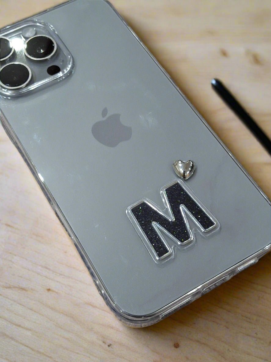 Designer's Collection Tpu Soft Clear Gift Case for iPhone 16 Pro Max Letter & Heart 🖤