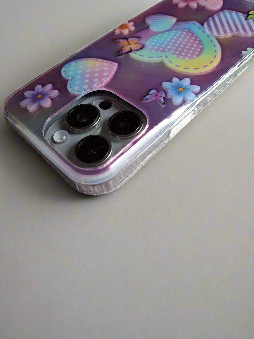Hearts Butterflies & Flowers Shell Shockproof Case for iPhone 16 Pro Max