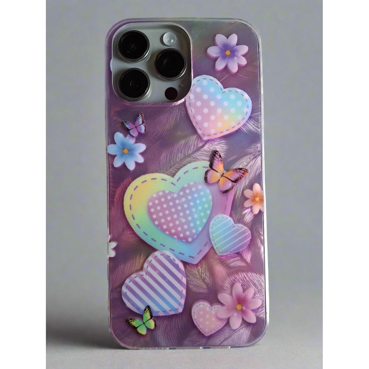 Hearts Butterflies & Flowers Shell Shockproof Case for iPhone 16 Pro Max
