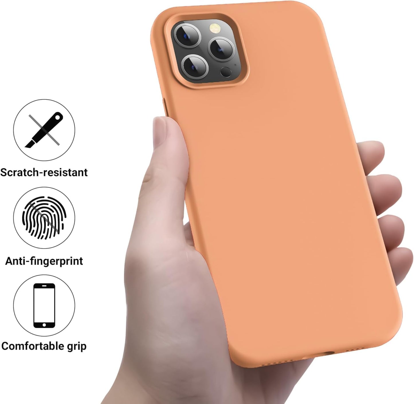 iPhone 14 Pro (6.1 Inch) Case, Liquid Silicone Case, Full Body Protective Cover, Shockproof, Slim Phone Case, Anti - Scratch Soft Microfiber Lining - Mobnizer.com