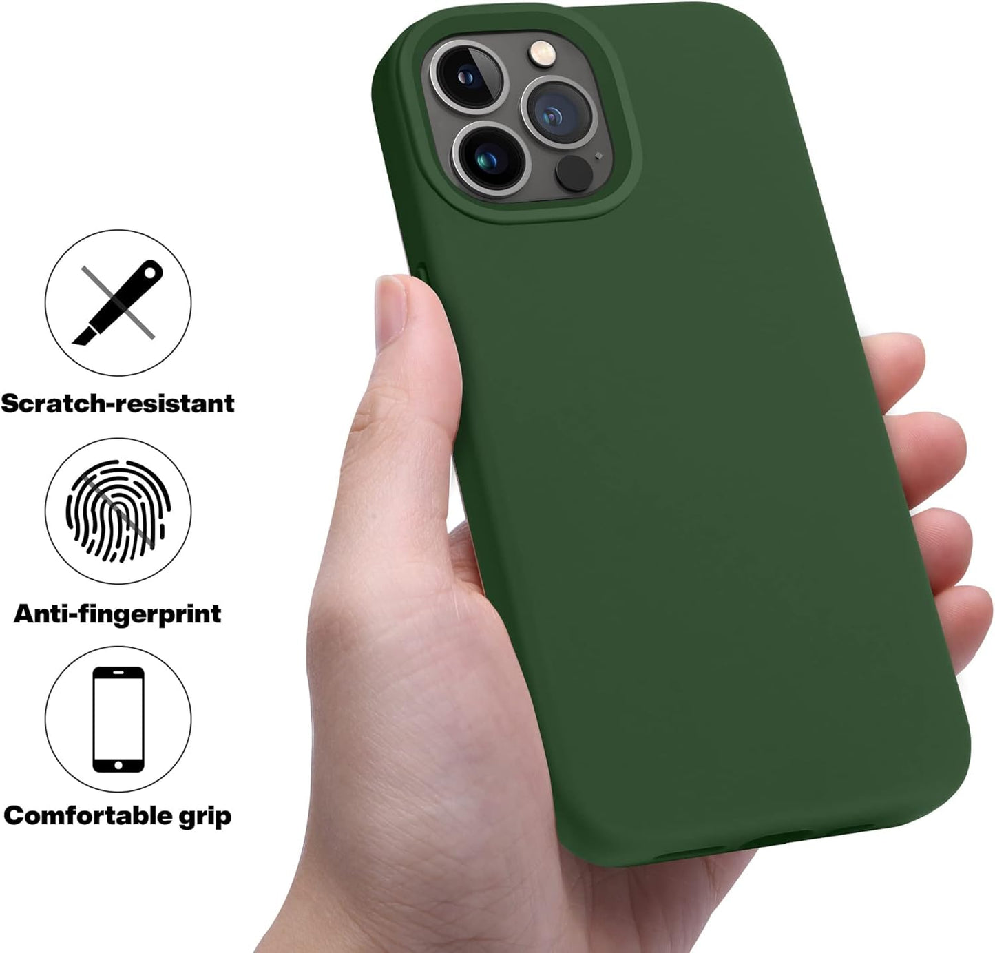 iPhone 14 Pro (6.1 Inch) Case, Liquid Silicone Case, Full Body Protective Cover, Shockproof, Slim Phone Case, Anti - Scratch Soft Microfiber Lining - Mobnizer.com