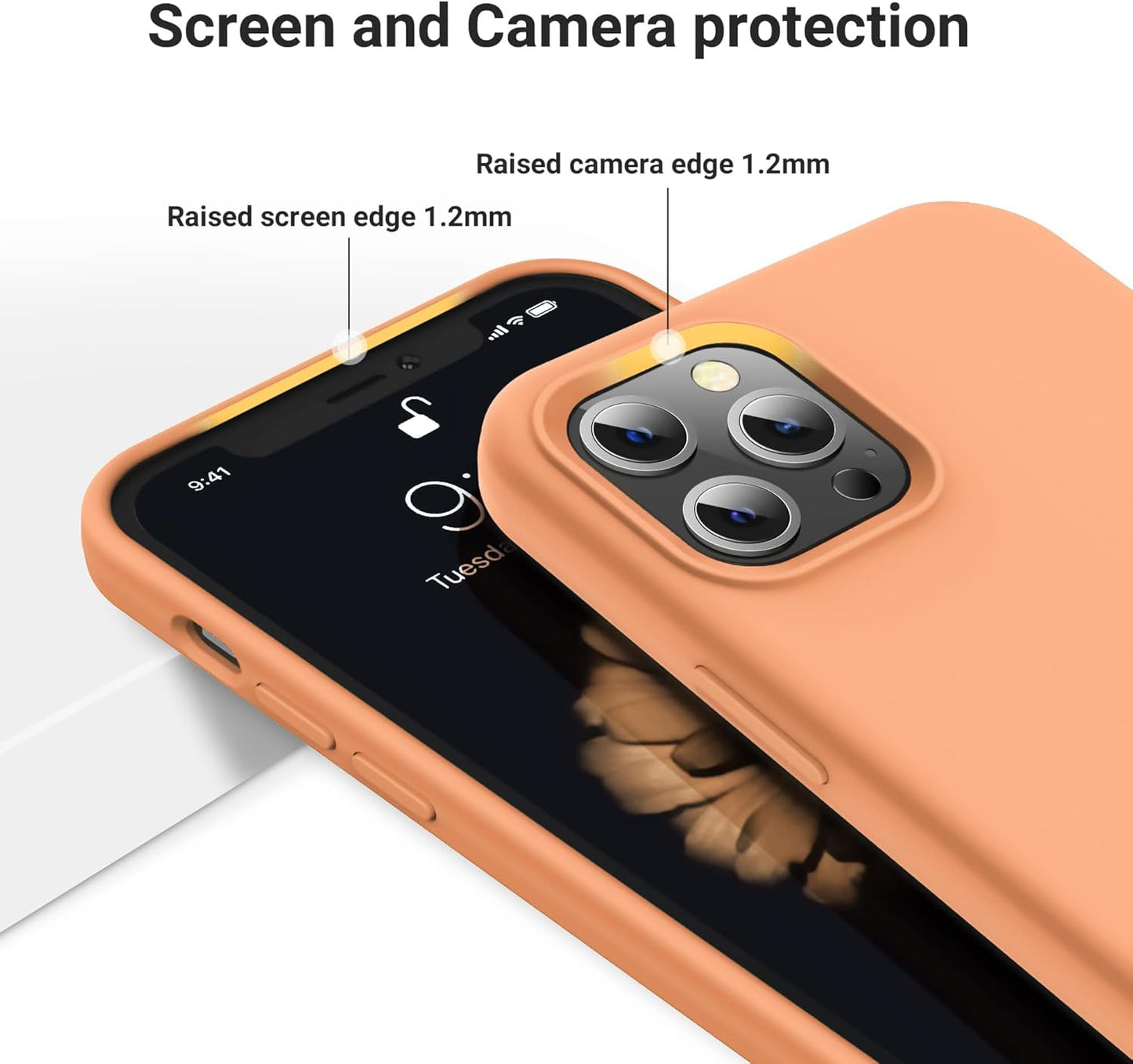 iPhone 14 Pro (6.1 Inch) Case, Liquid Silicone Case, Full Body Protective Cover, Shockproof, Slim Phone Case, Anti - Scratch Soft Microfiber Lining - Mobnizer.com