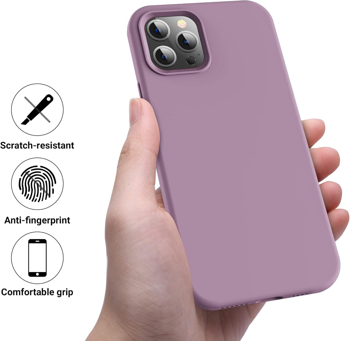 iPhone 14 Pro (6.1 Inch) Case, Liquid Silicone Case, Full Body Protective Cover, Shockproof, Slim Phone Case, Anti - Scratch Soft Microfiber Lining - Mobnizer.com