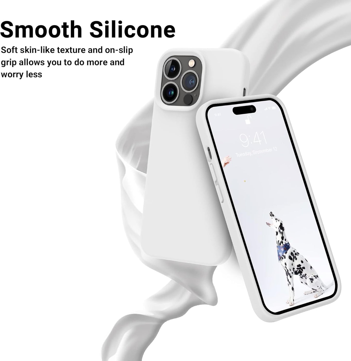 iPhone 14 Pro (6.1 Inch) Case, Liquid Silicone Case, Full Body Protective Cover, Shockproof, Slim Phone Case, Anti - Scratch Soft Microfiber Lining - Mobnizer.com