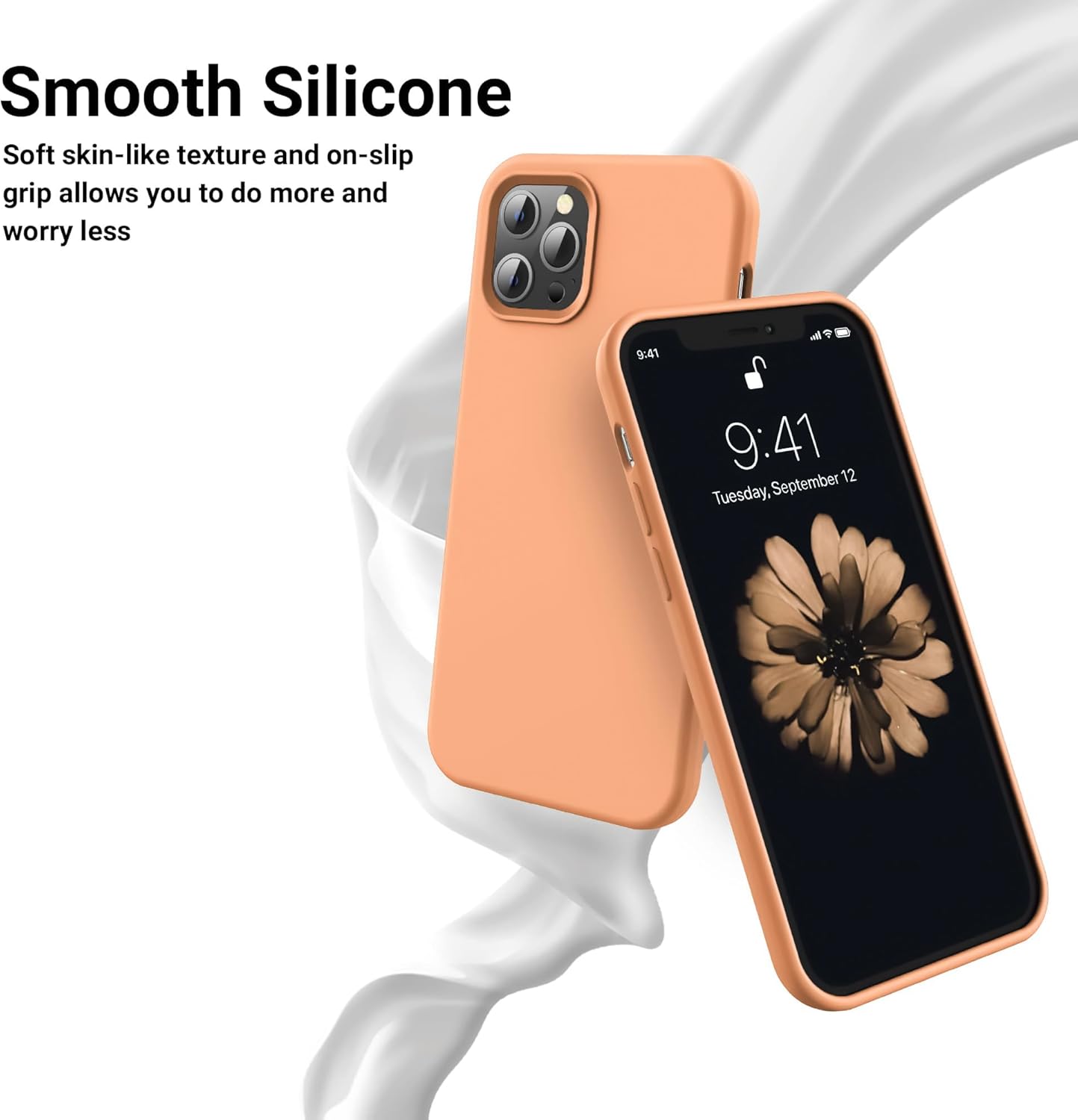 iPhone 14 Pro (6.1 Inch) Case, Liquid Silicone Case, Full Body Protective Cover, Shockproof, Slim Phone Case, Anti - Scratch Soft Microfiber Lining - Mobnizer.com