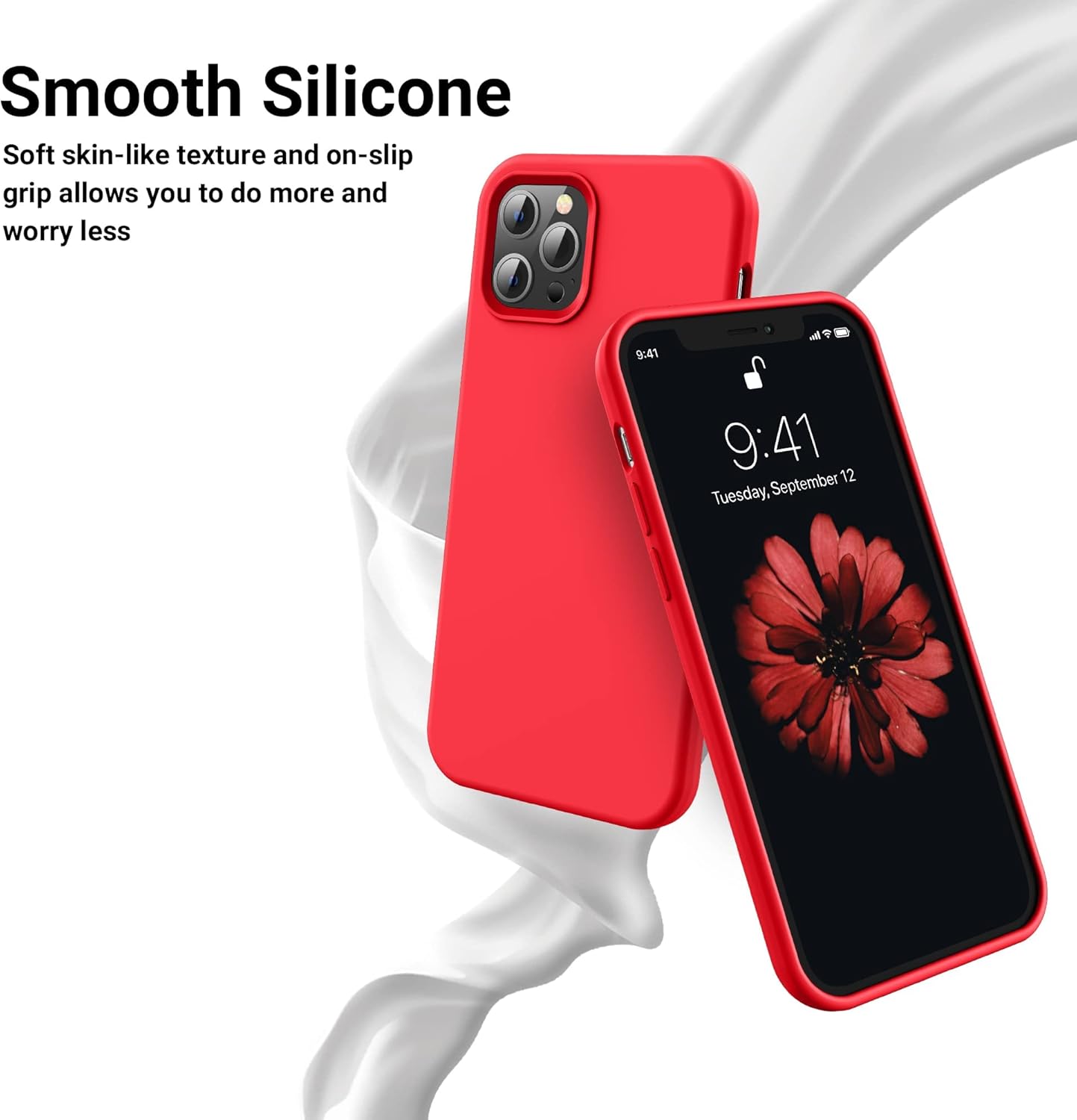 iPhone 14 Pro (6.1 Inch) Case, Liquid Silicone Case, Full Body Protective Cover, Shockproof, Slim Phone Case, Anti - Scratch Soft Microfiber Lining - Mobnizer.com