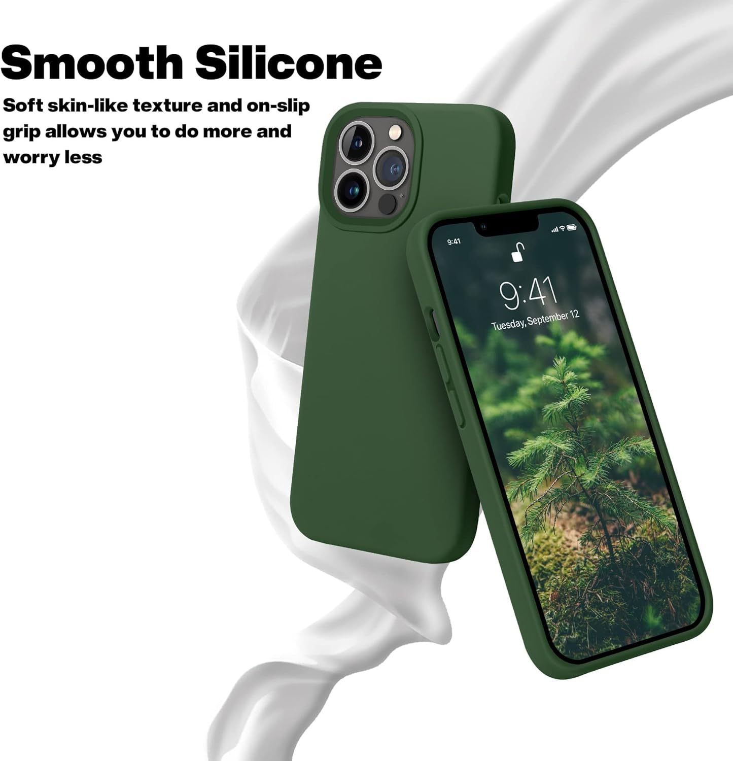 iPhone 14 Pro (6.1 Inch) Case, Liquid Silicone Case, Full Body Protective Cover, Shockproof, Slim Phone Case, Anti - Scratch Soft Microfiber Lining - Mobnizer.com
