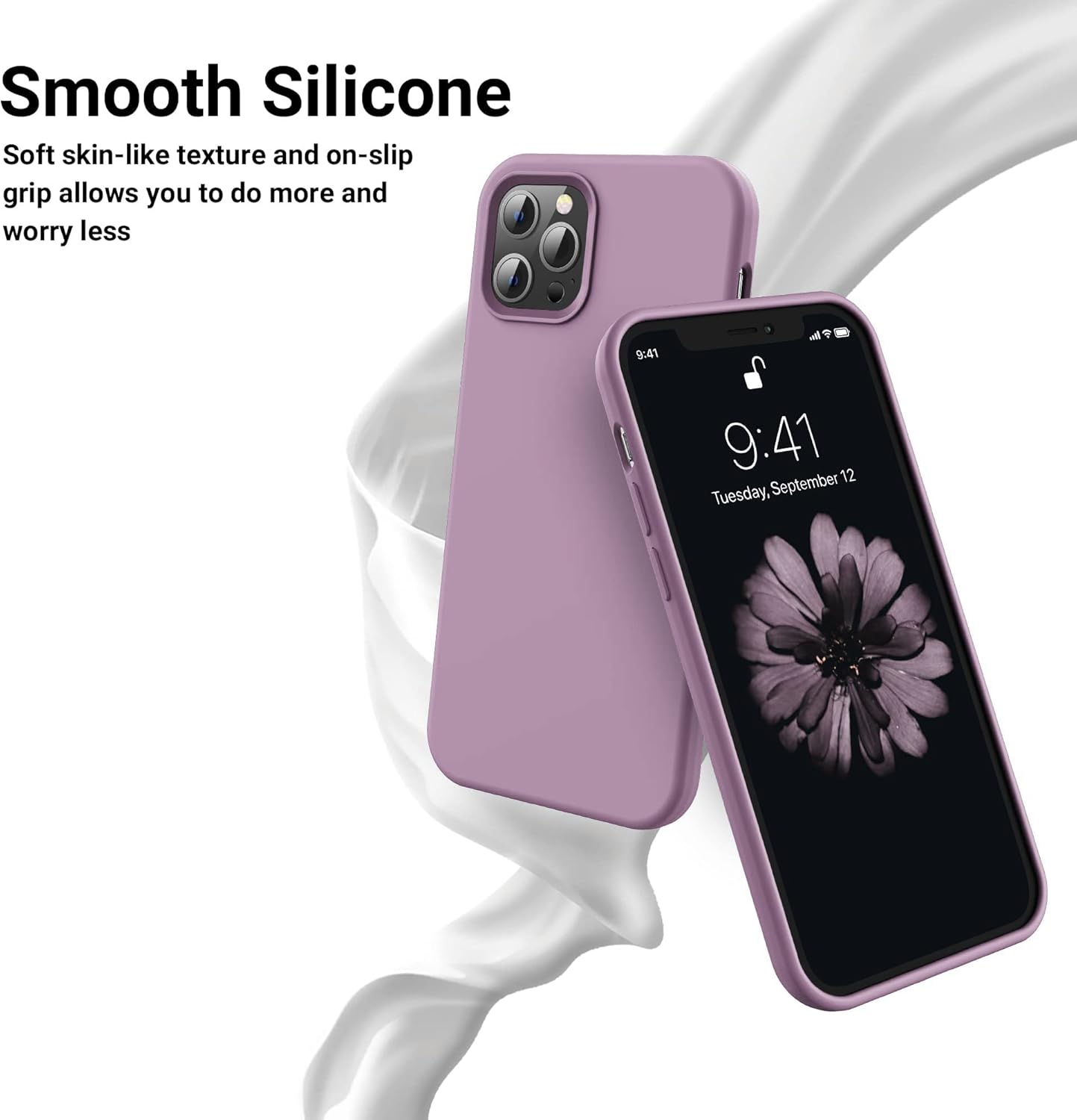 iPhone 14 Pro (6.1 Inch) Case, Liquid Silicone Case, Full Body Protective Cover, Shockproof, Slim Phone Case, Anti - Scratch Soft Microfiber Lining - Mobnizer.com