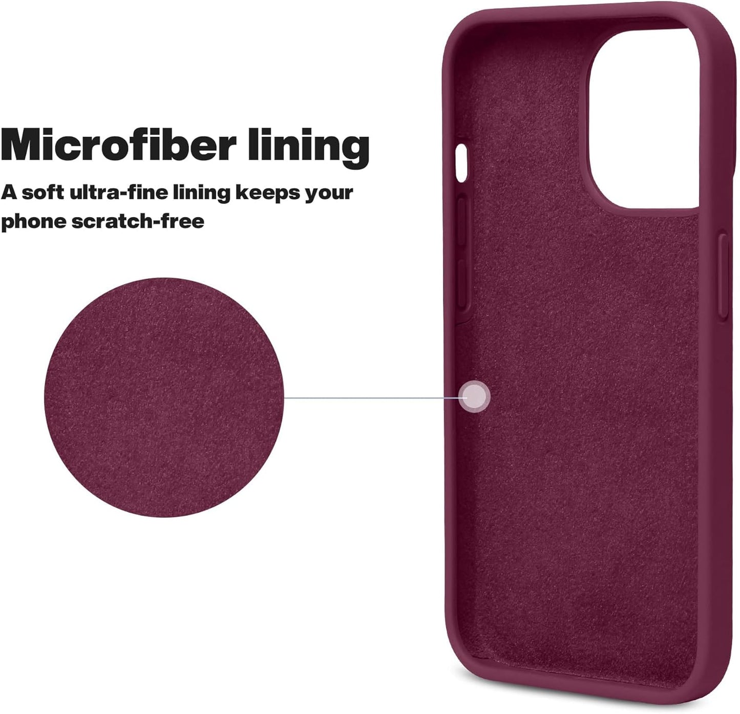 iPhone 14 Pro (6.1 Inch) Case, Liquid Silicone Case, Full Body Protective Cover, Shockproof, Slim Phone Case, Anti - Scratch Soft Microfiber Lining - Mobnizer.com