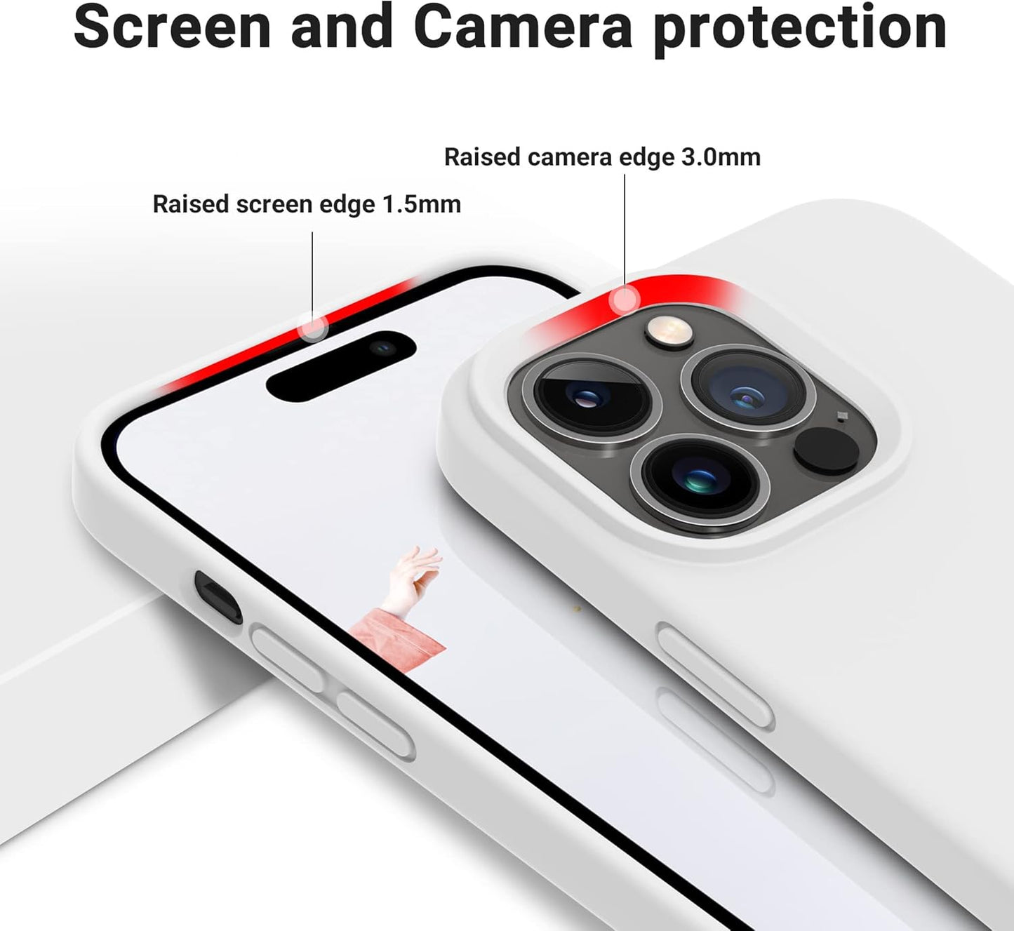 iPhone 14 Pro (6.1 Inch) Case, Liquid Silicone Case, Full Body Protective Cover, Shockproof, Slim Phone Case, Anti - Scratch Soft Microfiber Lining - Mobnizer.com