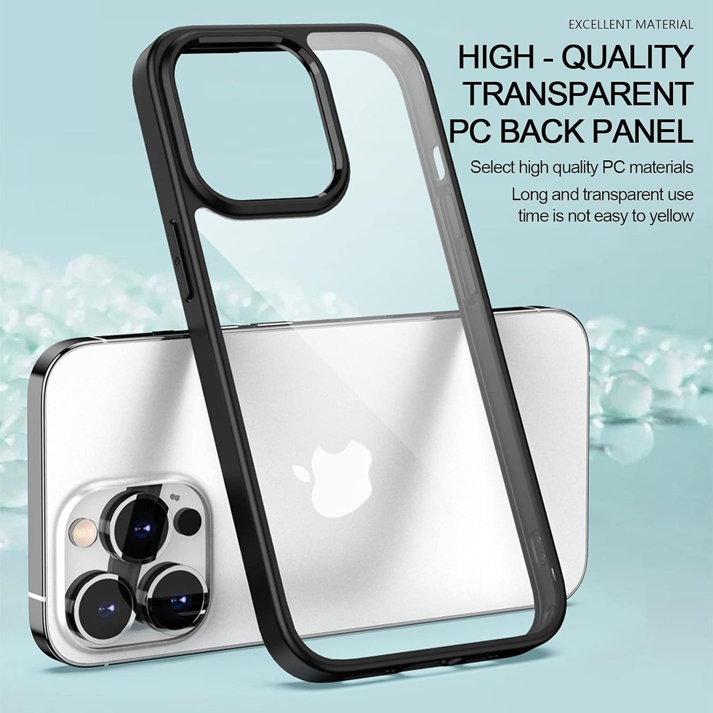 JUMOO Black Soft TPU Bumper Hard PC Case Shockproof Cover for iPhone