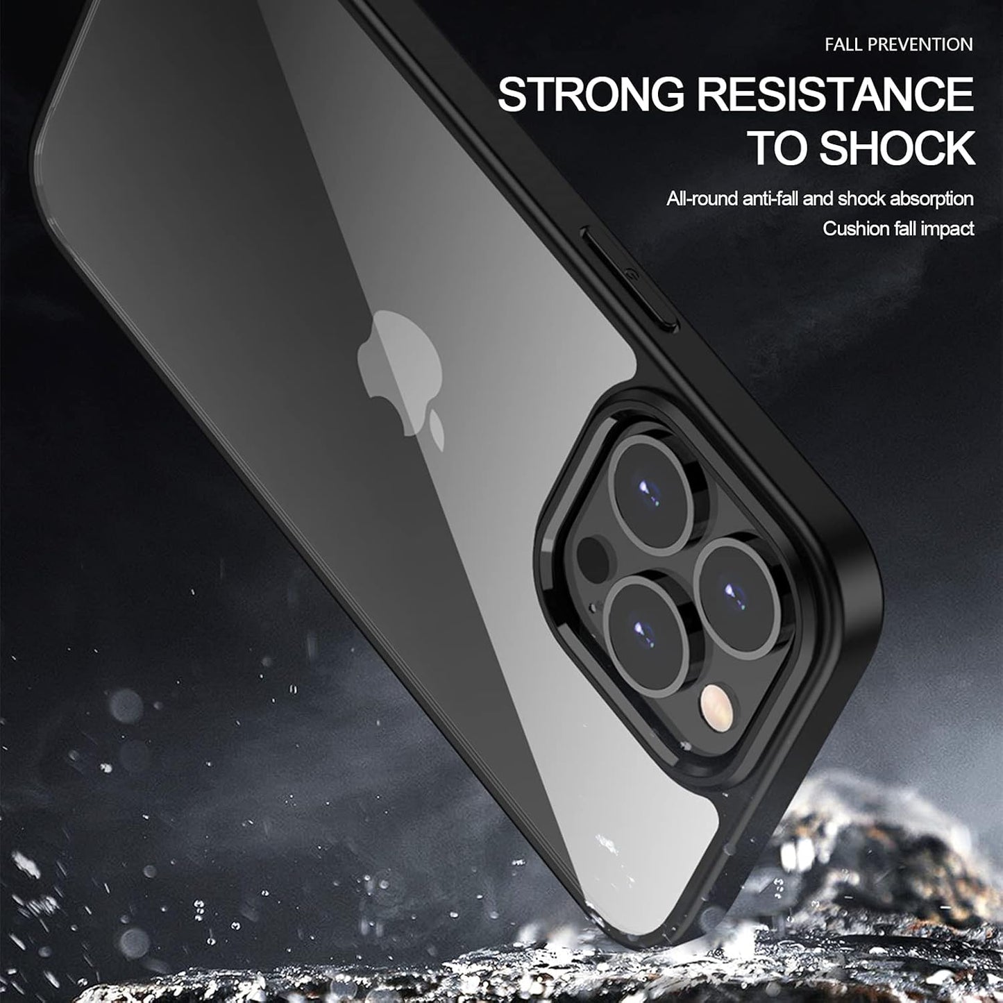 JUMOO Black Soft TPU Bumper Hard PC Case Shockproof Cover for iPhone