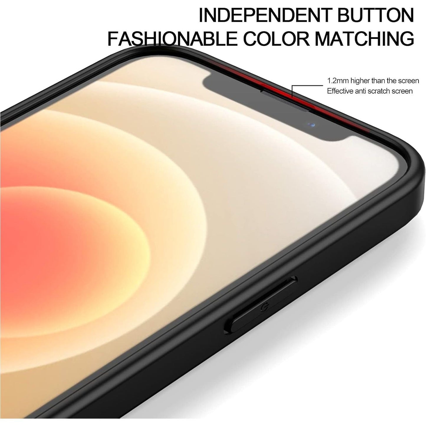 JUMOO Black Soft TPU Bumper Hard PC Case Shockproof Cover for iPhone