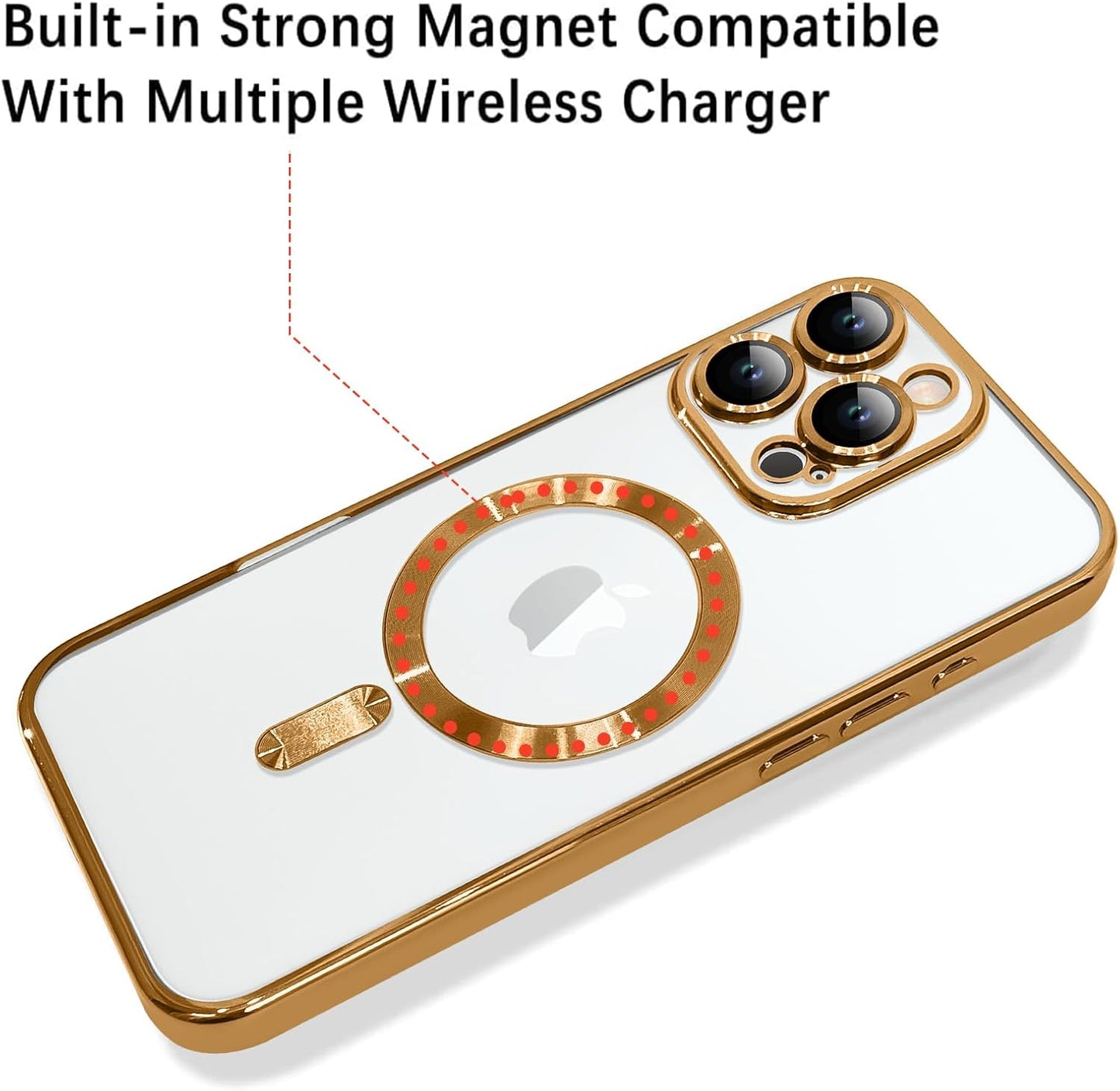 Magnetic Case for iPhone 16 Pro Soft TPU Anti-Scratch Shockproof Protective Slim Clear Case - Black