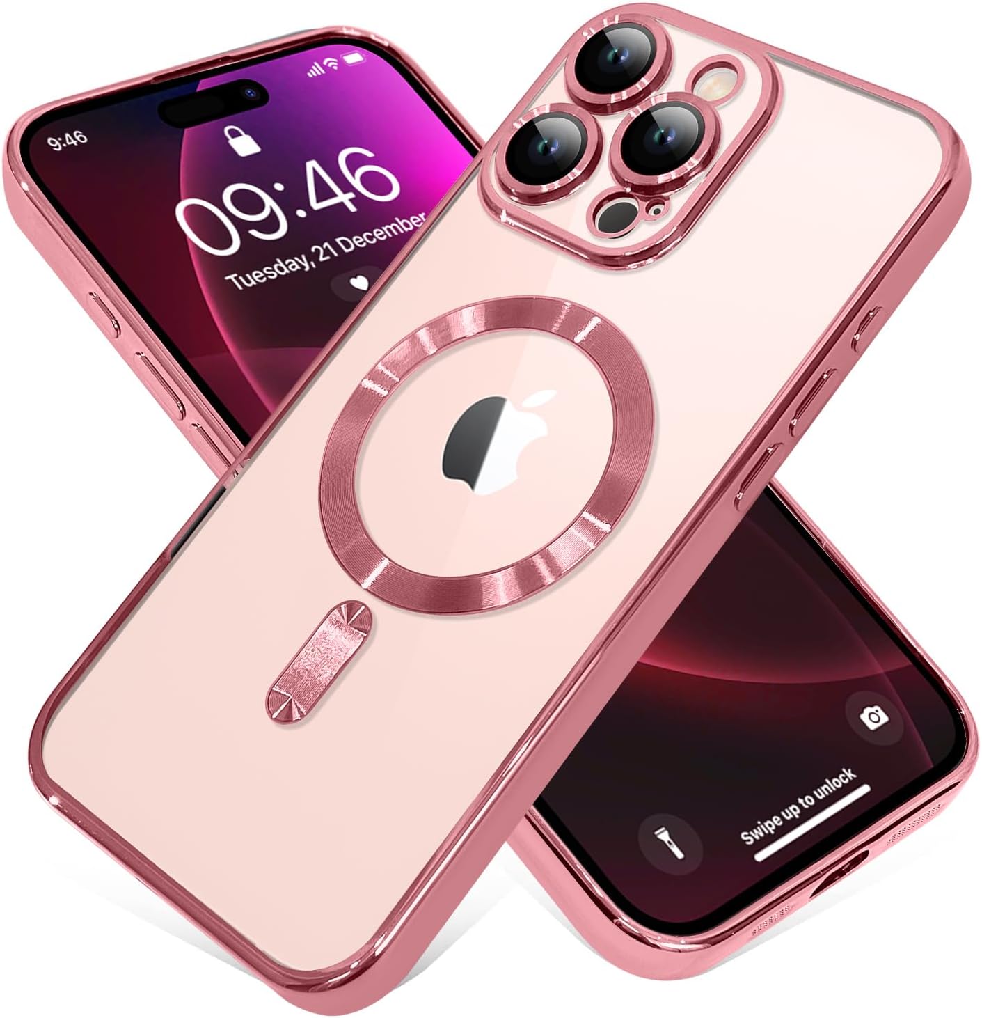 Magnetic Case for iPhone 16 Pro Soft TPU Anti-Scratch Shockproof Protective Slim Clear Case - Black
