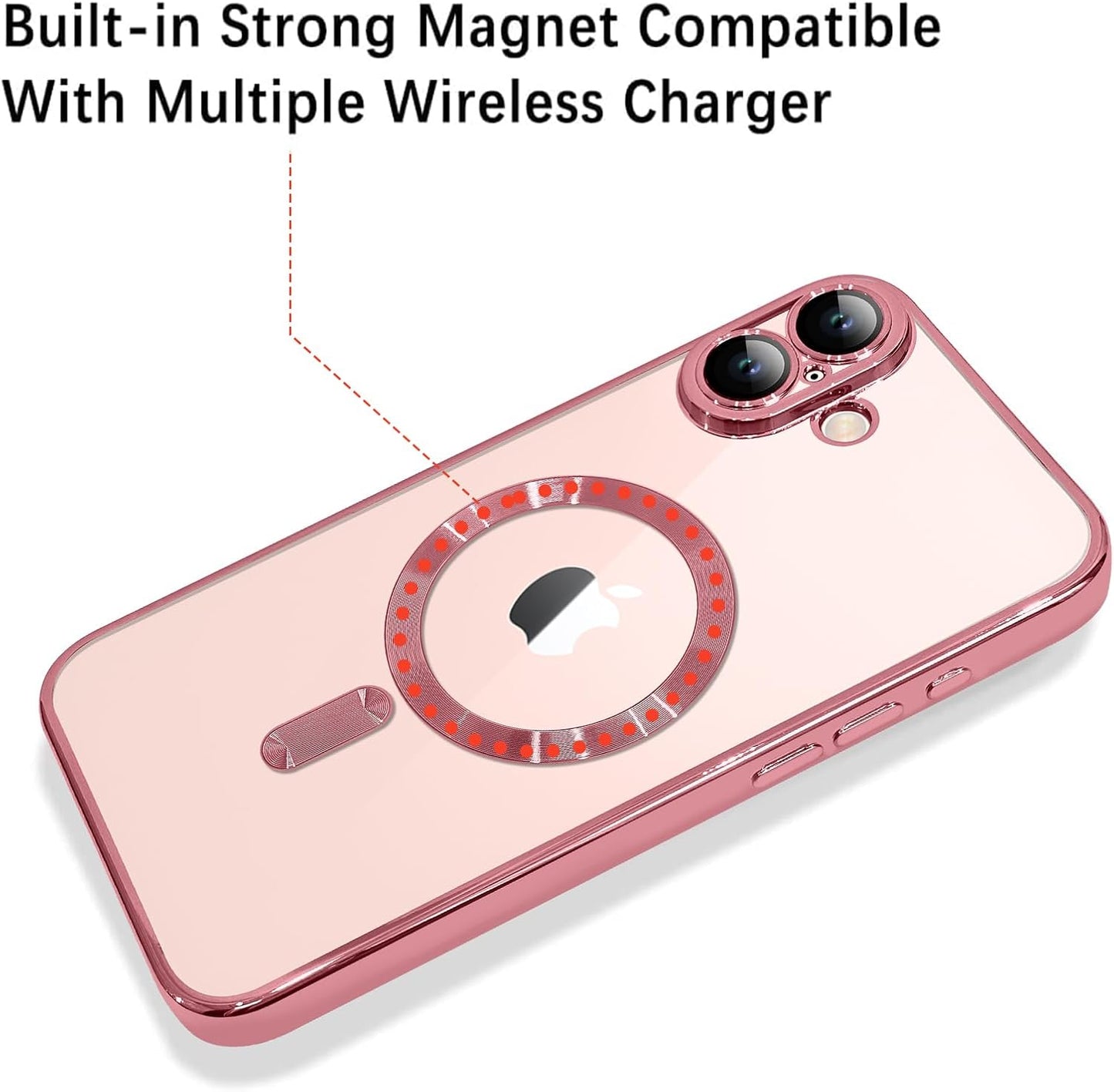 Magnetic Case for iPhone 16 Pro Soft TPU Anti-Scratch Shockproof Protective Slim Clear Case - Black