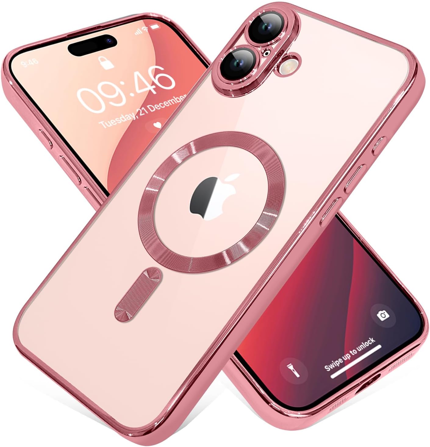 Magnetic Case for iPhone 16 Pro Soft TPU Anti-Scratch Shockproof Protective Slim Clear Case - Black