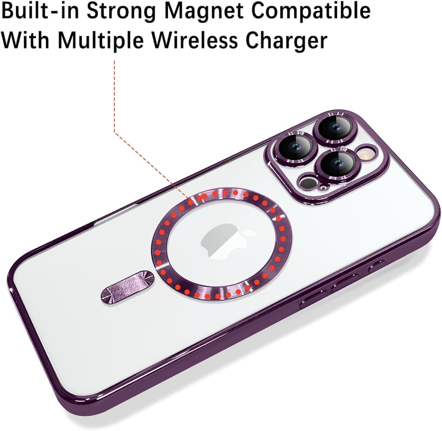 Magnetic Case for iPhone 16 Pro Soft TPU Anti-Scratch Shockproof Protective Slim Clear Case - Black