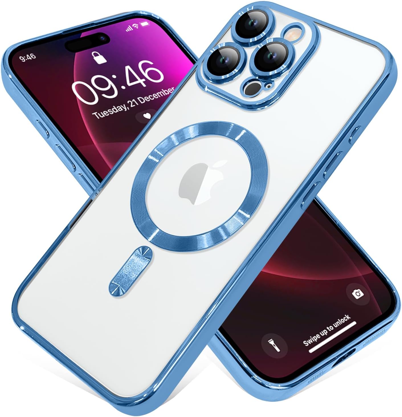 Magnetic Case for iPhone 16 Pro Soft TPU Anti-Scratch Shockproof Protective Slim Clear Case - Black