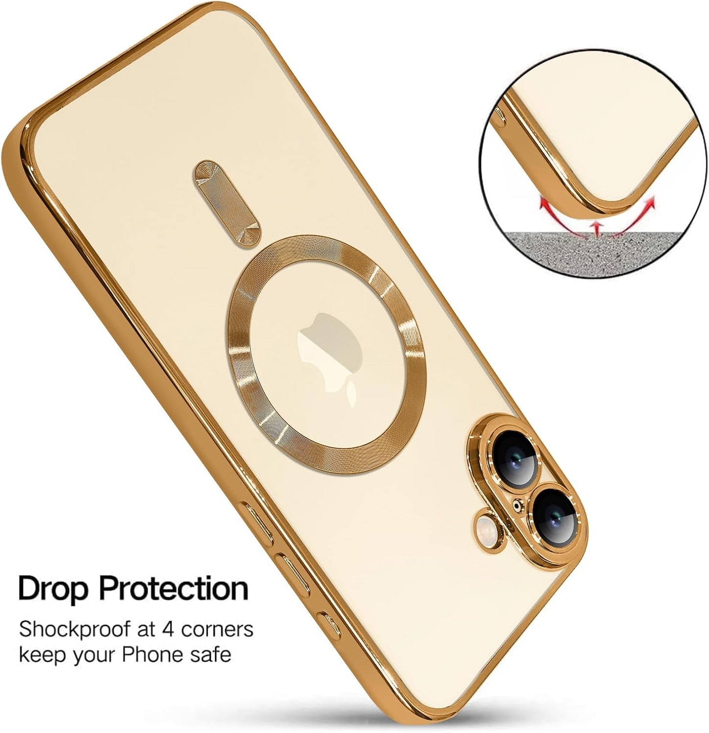 Magnetic Case for iPhone 16 Pro Soft TPU Anti-Scratch Shockproof Protective Slim Clear Case - Black