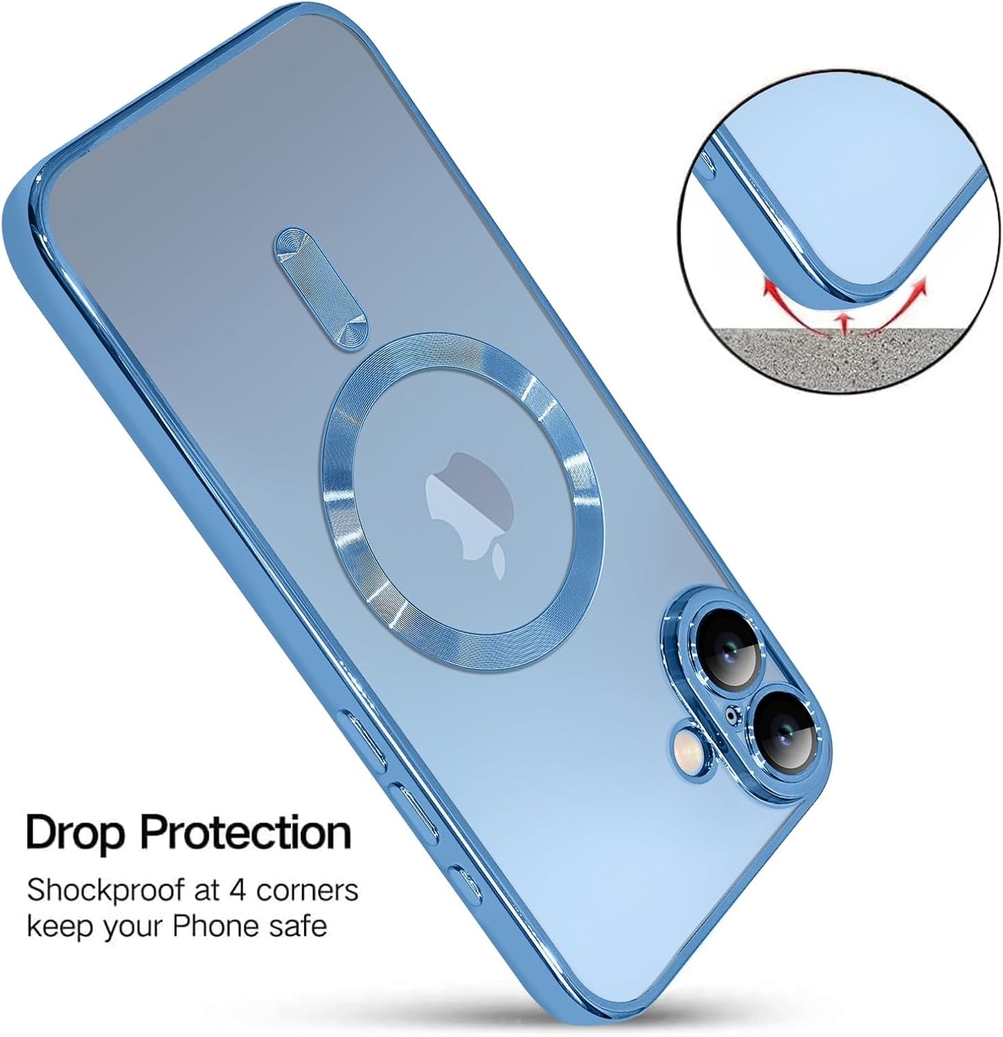 Magnetic Case for iPhone 16 Pro Soft TPU Anti-Scratch Shockproof Protective Slim Clear Case - Black