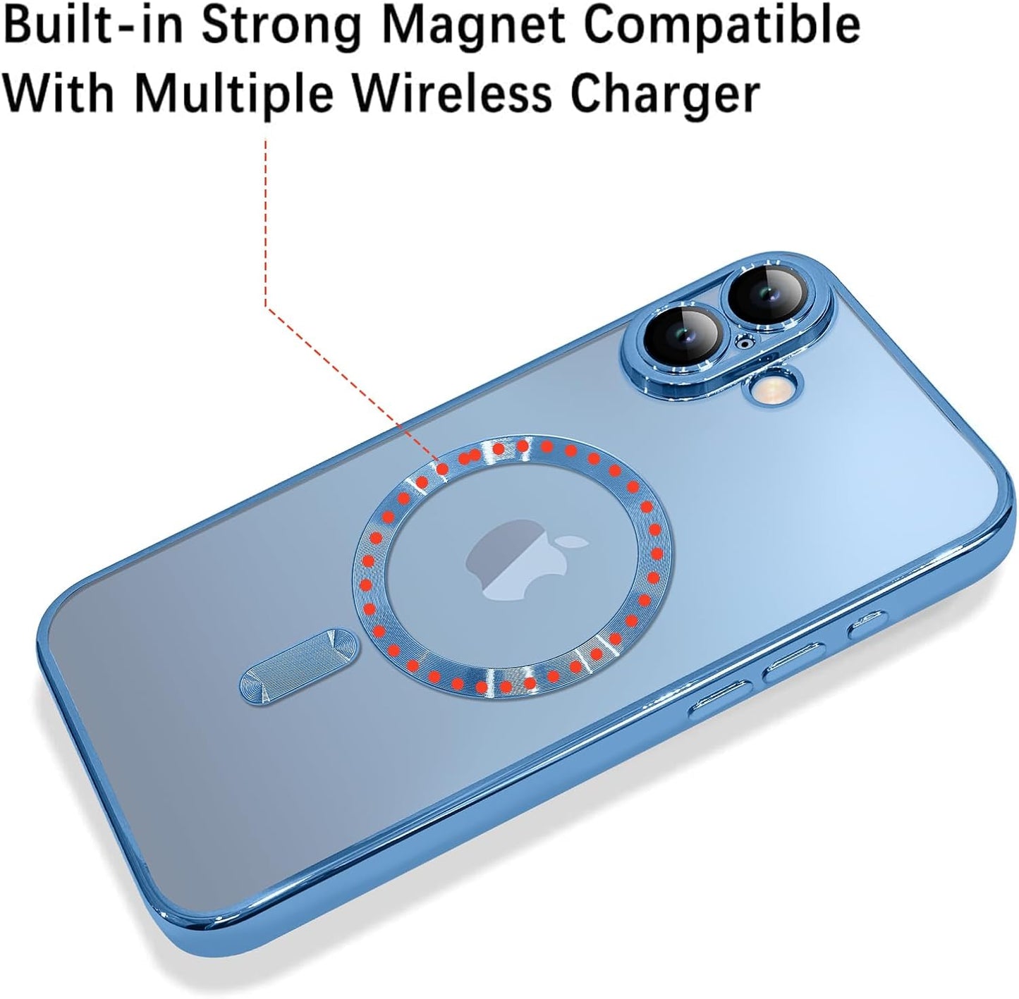 Magnetic Case for iPhone 16 Pro Soft TPU Anti-Scratch Shockproof Protective Slim Clear Case - Black