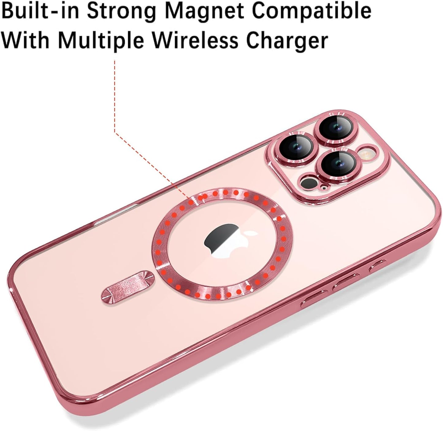 Magnetic Case for iPhone 16 Pro Soft TPU Anti-Scratch Shockproof Protective Slim Clear Case - Black
