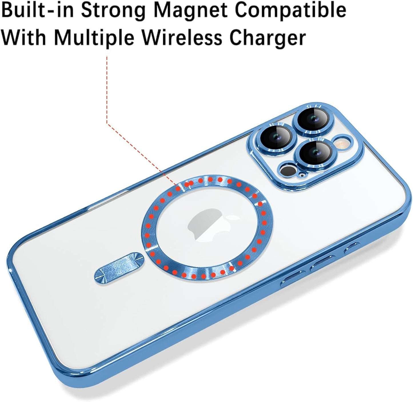 Magnetic Case for iPhone 16 Pro Soft TPU Anti-Scratch Shockproof Protective Slim Clear Case - Black
