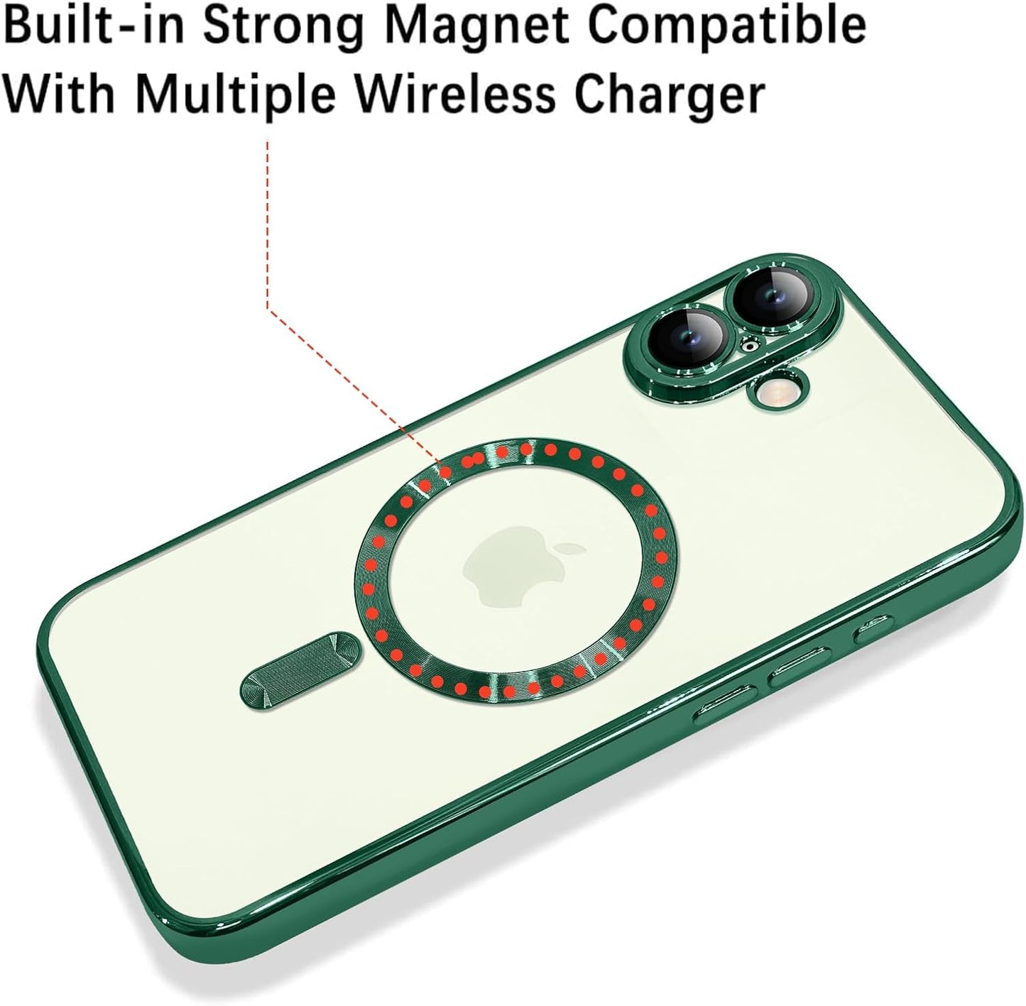 Magnetic Case for iPhone 16 Pro Soft TPU Anti-Scratch Shockproof Protective Slim Clear Case - Black