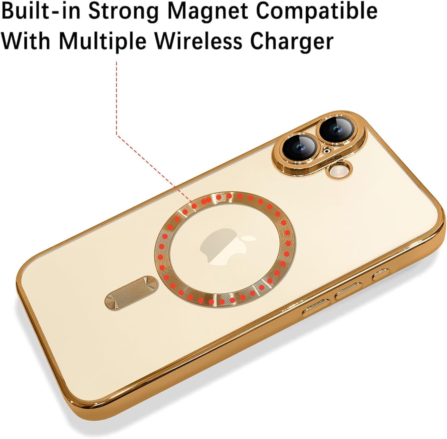 Magnetic Case for iPhone 16 Pro Soft TPU Anti-Scratch Shockproof Protective Slim Clear Case - Black