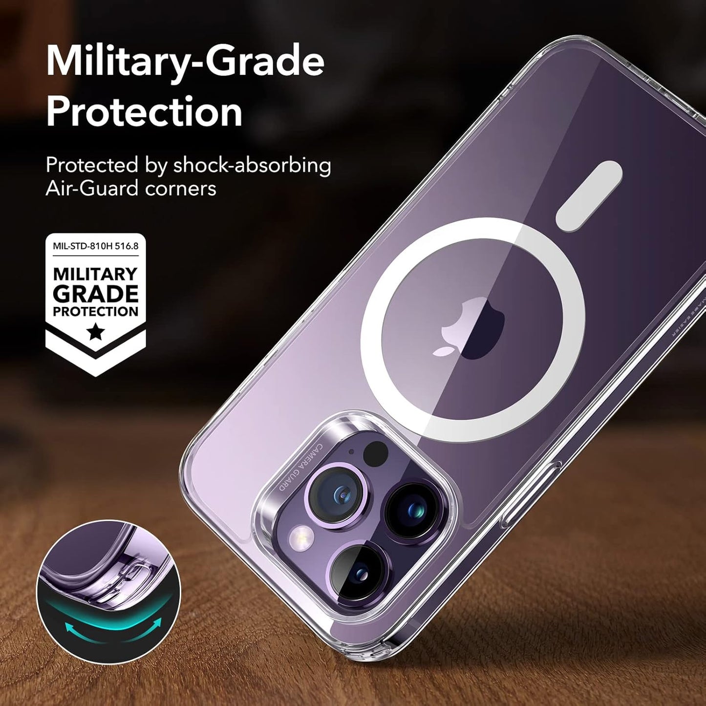 Magnetic Case with MagSafe, Shockproof Military - Grade Protection, Magnetic Phone Clear Case for iPhone 14 Pro Clear - Mobnizer.com