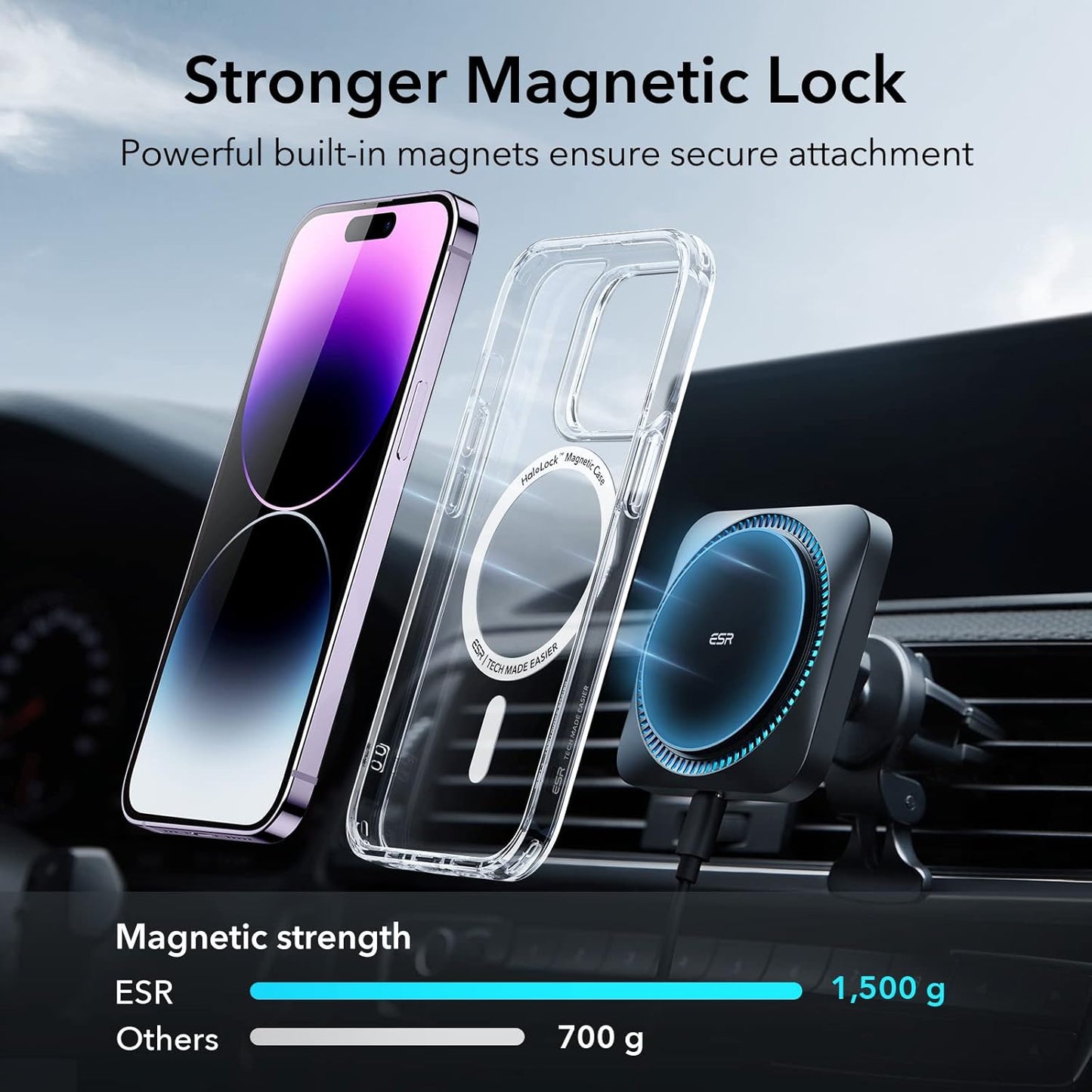 Magnetic Case with MagSafe, Shockproof Military - Grade Protection, Magnetic Phone Clear Case for iPhone 14 Pro Clear - Mobnizer.com