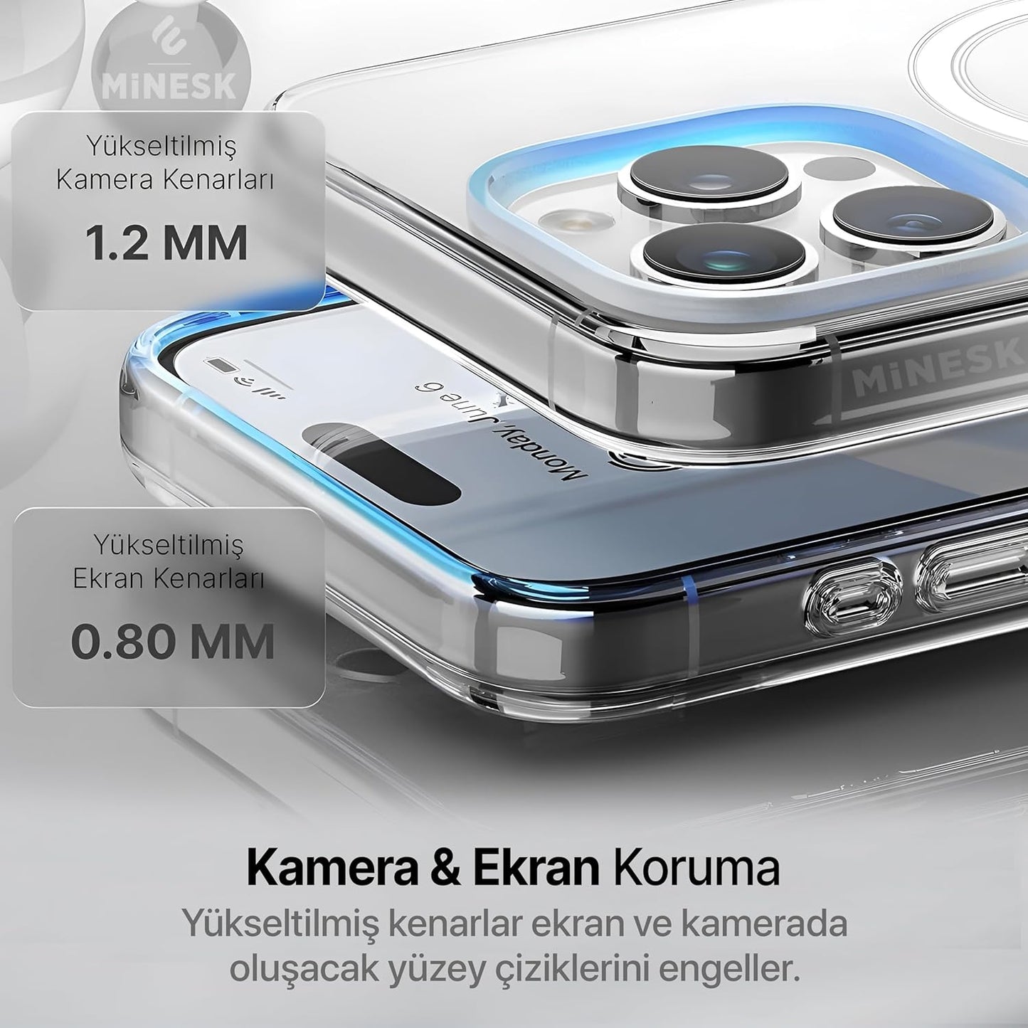 Minesk Clear Case Compatible with Magsafe for iPhone Crystal Clear Material Polycarbonate Back - Mobnizer.com