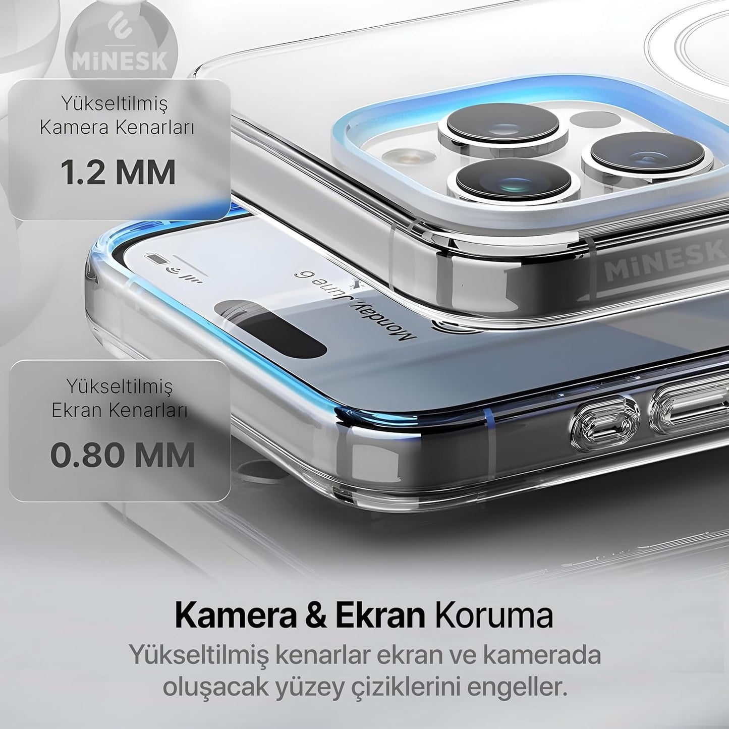 Minesk Clear Case Compatible with Magsafe for iPhone Crystal Clear Material Polycarbonate Back - Mobnizer.com