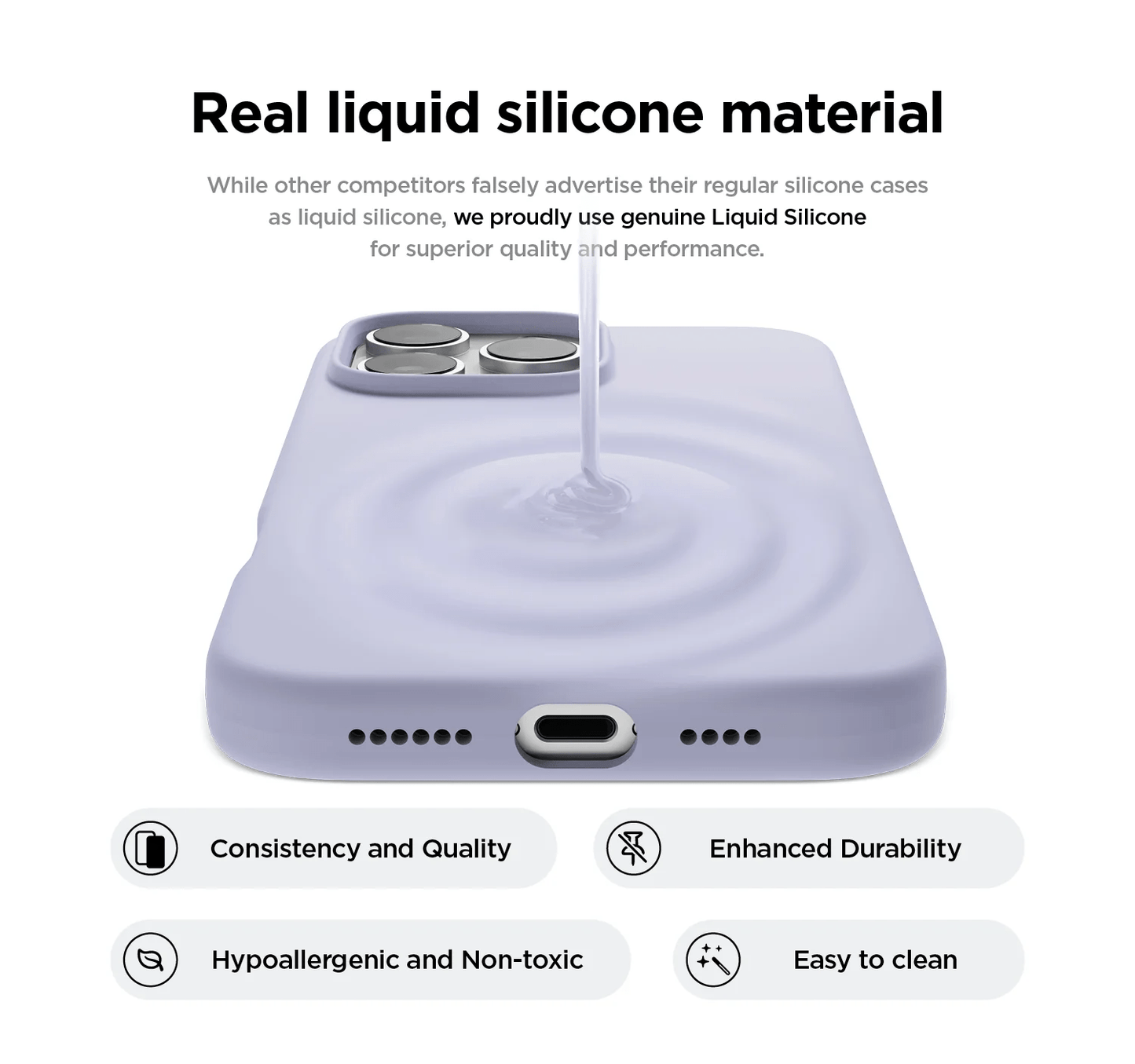 Silicone Case Silky Soft Finish Cover For iPhone 16 Pro Max
