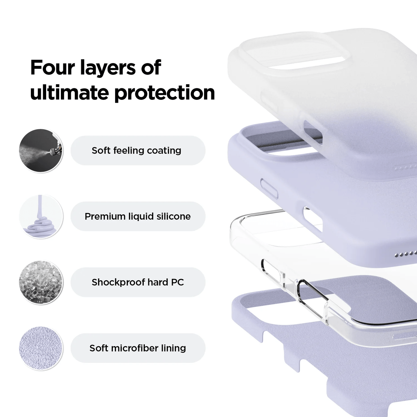 Silicone Case Silky Soft Finish Cover For iPhone 16 Pro Max