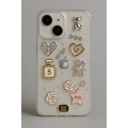 3D Glitter Charms Shockproof Case for iPhone 16