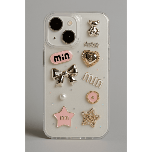 3D Glitter Charms Shockproof Case for iPhone 16 - Stylish & Durable