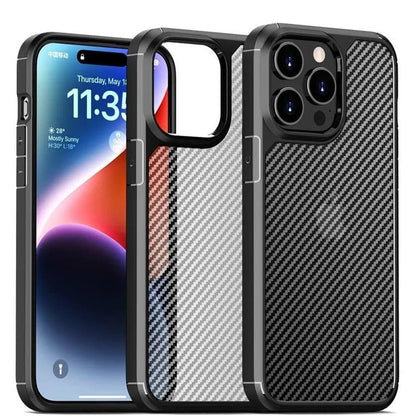 Berlia Carbon Fiber Back Cover iPhone 15 Pro Max Proof Military Grade