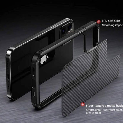 Berlia Carbon Fiber Back Cover iPhone 15 Pro Max Proof Military Grade