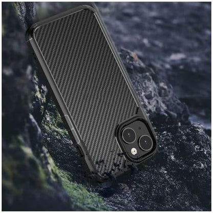 Berlia Carbon Fiber Back Cover iPhone 15 Pro Max Proof Military Grade